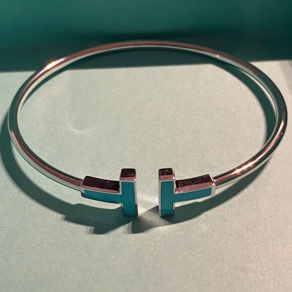 Tiffany T Turquoise Wire Bracelet in White Gold, new, bought in Sep 2025 - Picture 1 of 3